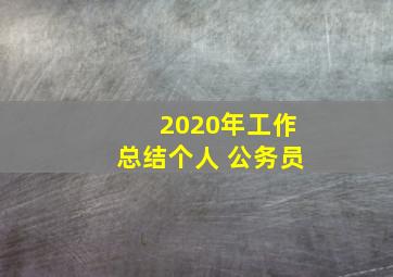 2020年工作总结个人 公务员